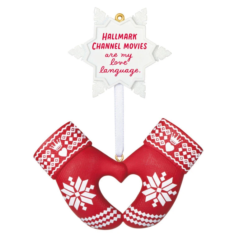 I Love Hallmark Channel! Ornament I Love Hallmark Channel! Ornament -Hallmark Shop Hallmark Channel Red Mittens Keepsake Ornament 1599QGO2949 01