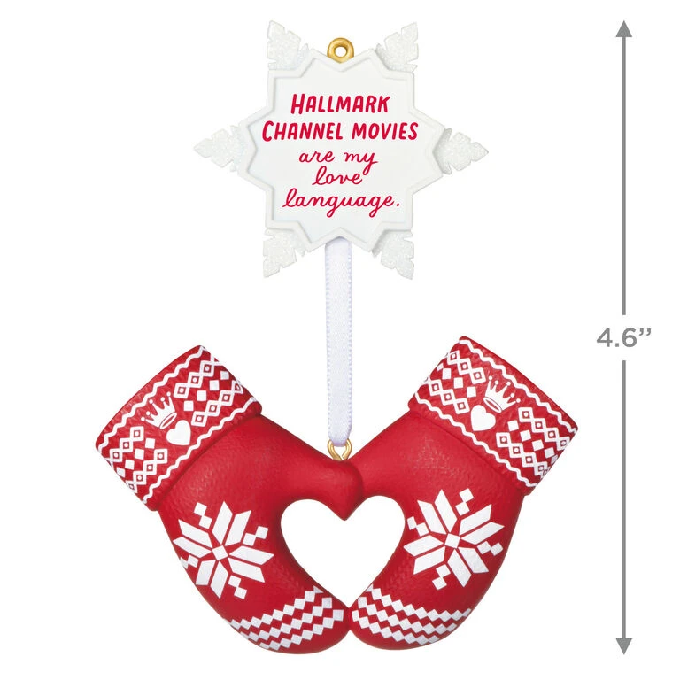 I Love Hallmark Channel! Ornament I Love Hallmark Channel! Ornament -Hallmark Shop Hallmark Channel Red Mittens Keepsake Ornament 1599QGO2949 03