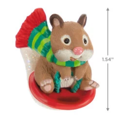 Hallmark Cute As A Button Special Edition Ornament 2 Hallmark Cute As A Button Special Edition Ornament -Hallmark Shop Hamster on Button Sled Keepsake Ornament 1599QXE3317 03