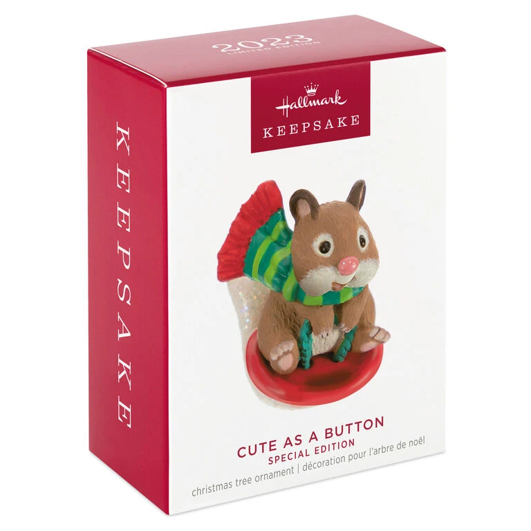 Cute as a Button Special Edition Ornament Hallmark Cute As A Button Special Edition Ornament -Hallmark Shop Hamster on Button Sled Keepsake Ornament 1599QXE3317 04