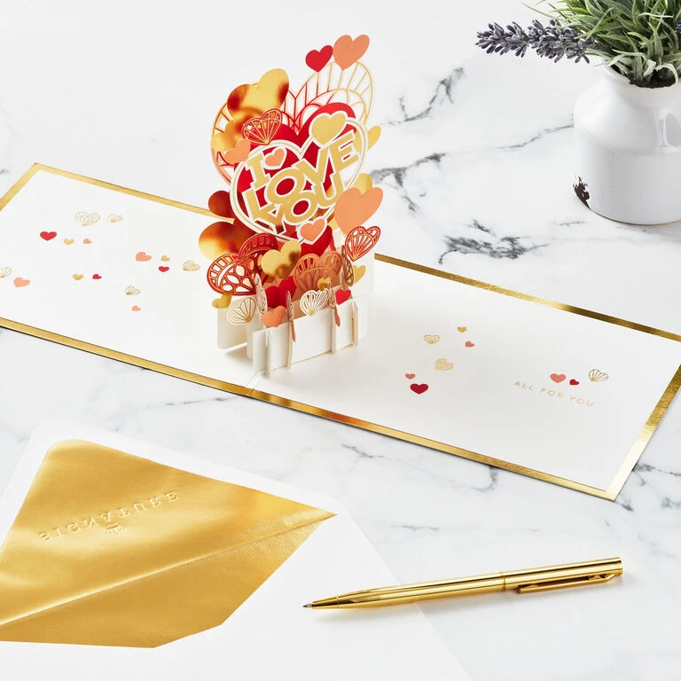 All My Love Hearts 3D Pop-Up Love Card Hallmark All My Love Hearts 3D Pop-Up Love Card -Hallmark Shop I Love You Hearts 3D PopUp Love Card 1299LAD2889 06