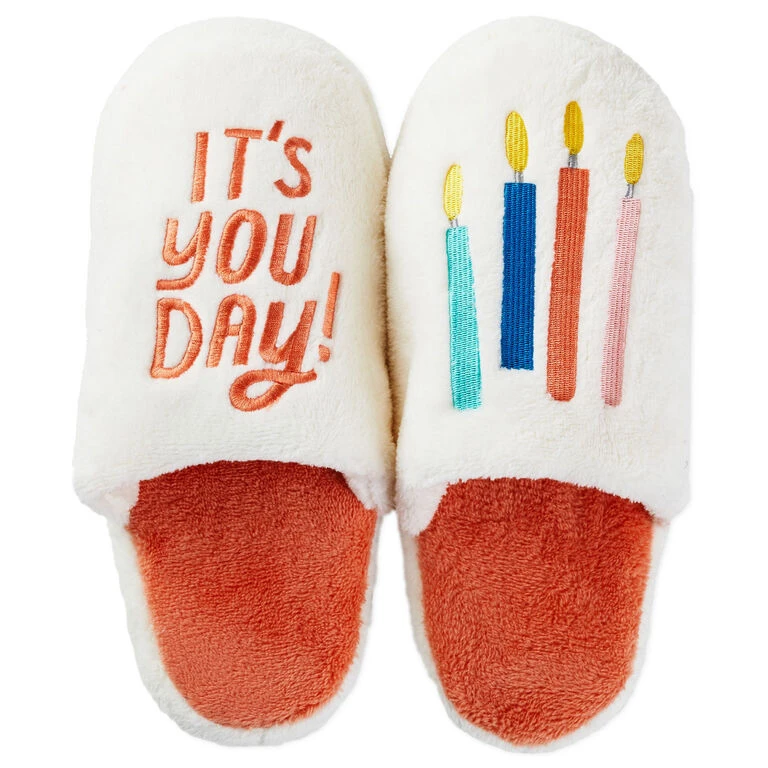 It's You Day Birthday Slippers With Sound, Small/Medium Hallmark It's You Day Birthday Slippers With Sound, Small/Medium -Hallmark Shop Its You Day Birthday Slippers With Sound 1SLP1010 01