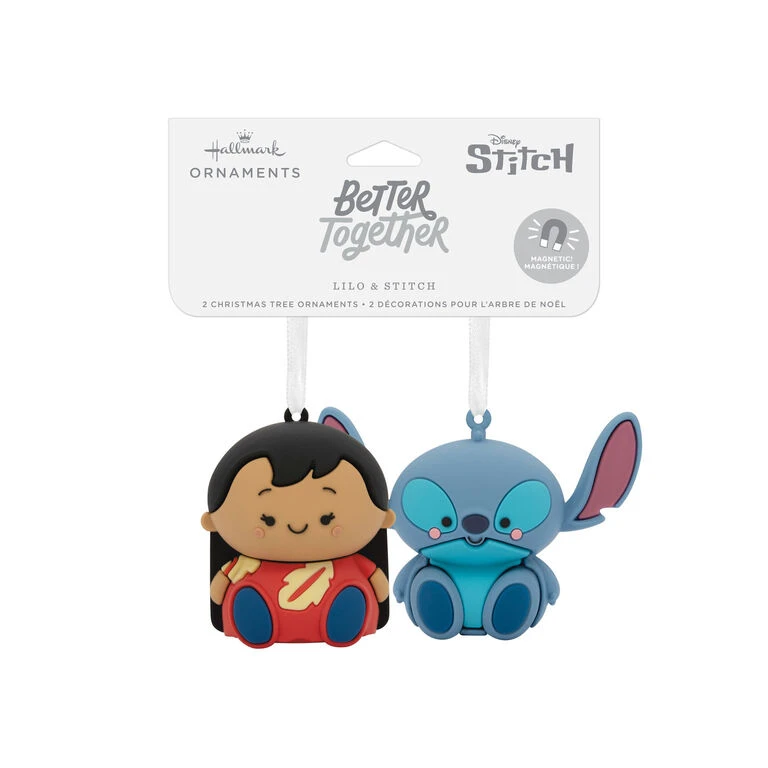 Better Together Disney Lilo & Stitch Magnetic Hallmark Ornaments, Set of 2 Better Together Disney Lilo & Stitch Magnetic Hallmark Ornaments, Set Of 2 -Hallmark Shop Lilo and Stitch Christmas Ornaments 3HCM2403 04