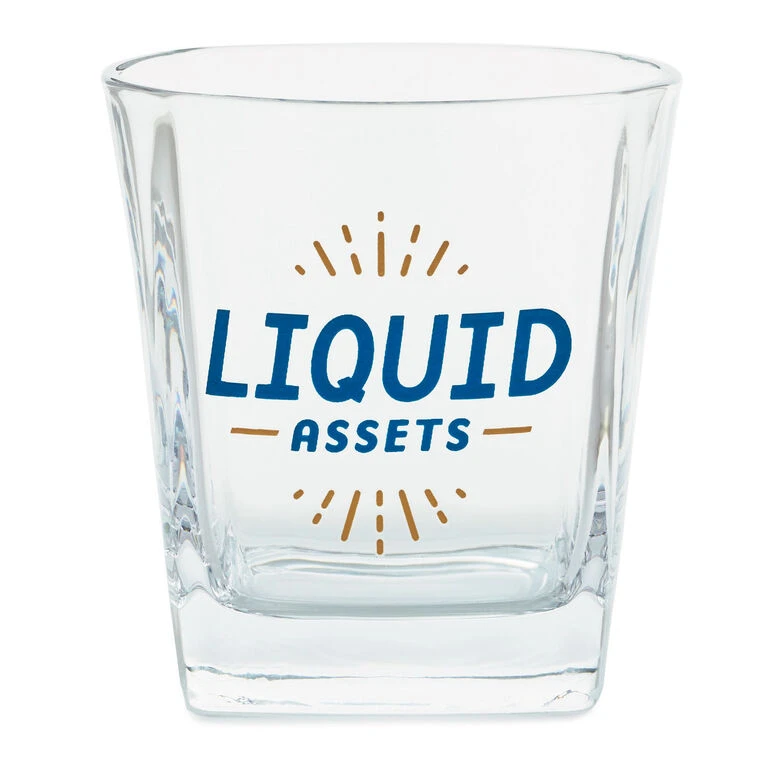 Liquid Assets Lowball Glass, 15 oz. Hallmark Liquid Assets Lowball Glass, 15 Oz. -Hallmark Shop Liquid Assets Lowball Glass 1BRW3206 01