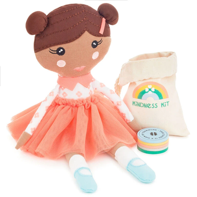 Little World Changers™ and Kind Culture Co. The Doll Kind Dark Skin Girl, 12" Hallmark Little World Changers™ And Kind Culture Co. The Doll Kind Dark Skin Girl, 12" -Hallmark Shop Little World Changers Dark Skin Girl Doll With Tokens 1KID2086 01
