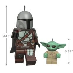 Hallmark The Mandalorian™ And Grogu™ LEGO® Star Wars™ Minifigure Ornaments, Set Of 2 -Hallmark Shop Mandalorian Grogu LEGO Minifig Keepsake Ornaments 2499QXI7079 03