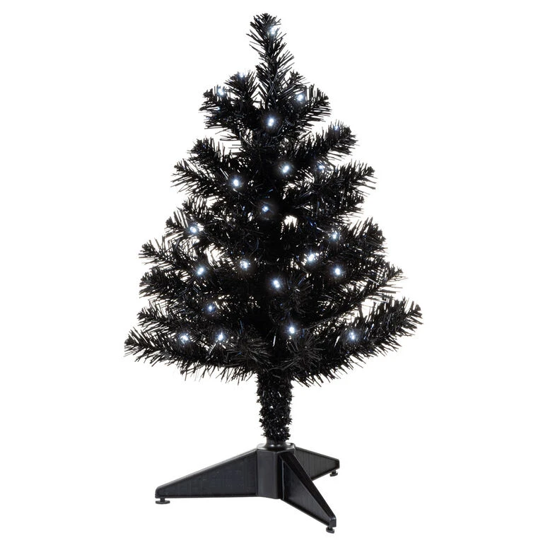 Miniature Black Pre-Lit Christmas Tree, 18.75" Hallmark Miniature Black Pre-Lit Christmas Tree, 18.75" -Hallmark Shop Miniature Black PreLit Christmas Tree 2499QSB6246 01