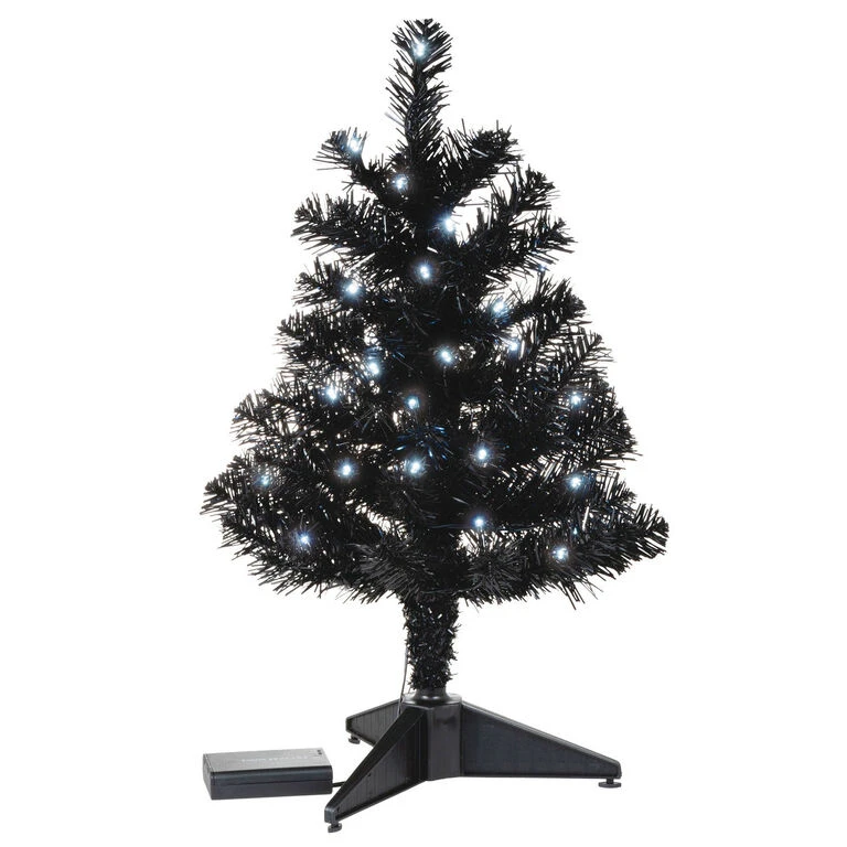 Miniature Black Pre-Lit Christmas Tree, 18.75" Hallmark Miniature Black Pre-Lit Christmas Tree, 18.75" -Hallmark Shop Miniature Black PreLit Christmas Tree 2499QSB6246 06