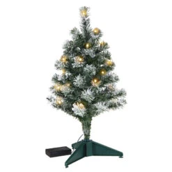 Hallmark Mini Flocked Pre-Lit Christmas Tree, 18.75" -Hallmark Shop Miniature Flocked PreLit Keepsake Christmas Tree 2999QSB6339 06