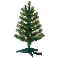 Hallmark Miniature Evergreen Pre-Lit Christmas Tree, 18.75" -Hallmark Shop Miniature Green PreLit Christmas Tree 2499QSB6253 06