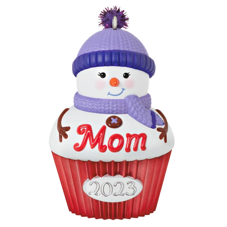 Mom Cupcake 2023 Ornament Hallmark Mom Cupcake 2023 Ornament -Hallmark Shop Mom Snowman Cupcake 2023 Keepsake Ornament 1399QGO2529 01
