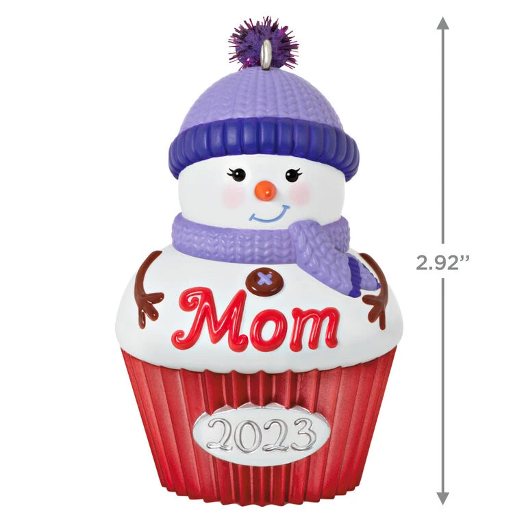 Mom Cupcake 2023 Ornament Hallmark Mom Cupcake 2023 Ornament -Hallmark Shop Mom Snowman Cupcake 2023 Keepsake Ornament 1399QGO2529 03