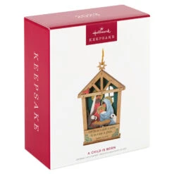 Hallmark A Child Is Born Nativity Papercraft Ornament 3 Hallmark A Child Is Born Nativity Papercraft Ornament -Hallmark Shop Nativity Scene Wood and Paper Keepsake Ornament 1999QGO2759 04