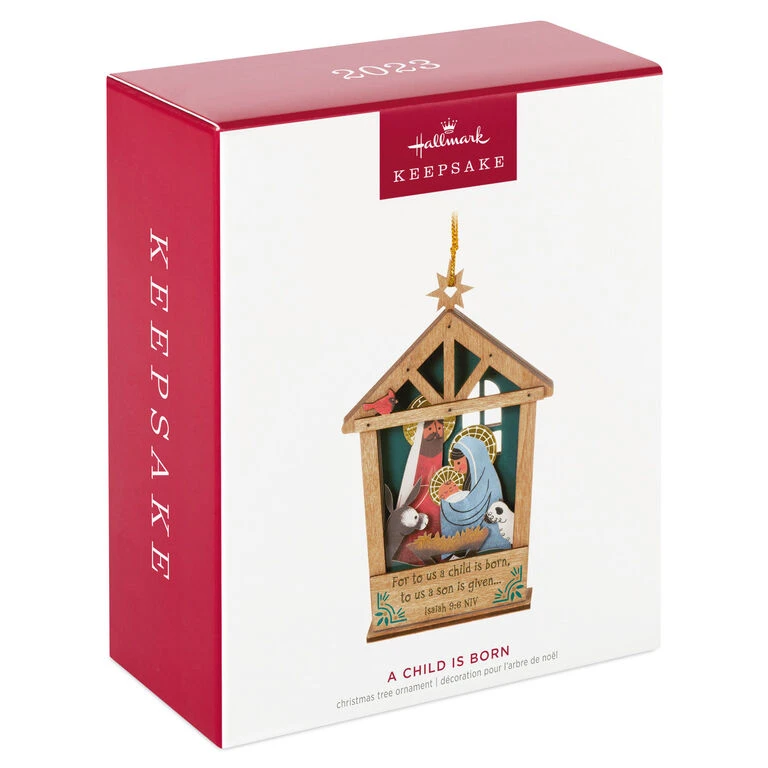A Child is Born Nativity Papercraft Ornament Hallmark A Child Is Born Nativity Papercraft Ornament -Hallmark Shop Nativity Scene Wood and Paper Keepsake Ornament 1999QGO2759 04