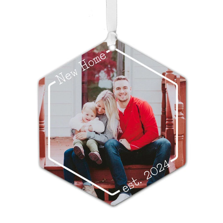 New Home Personalized Text and Photo Metal Ornament Hallmark New Home Personalized Text And Photo Metal Ornament -Hallmark Shop New Home Personalized Christmas Ornament 1OFM1002B1 01