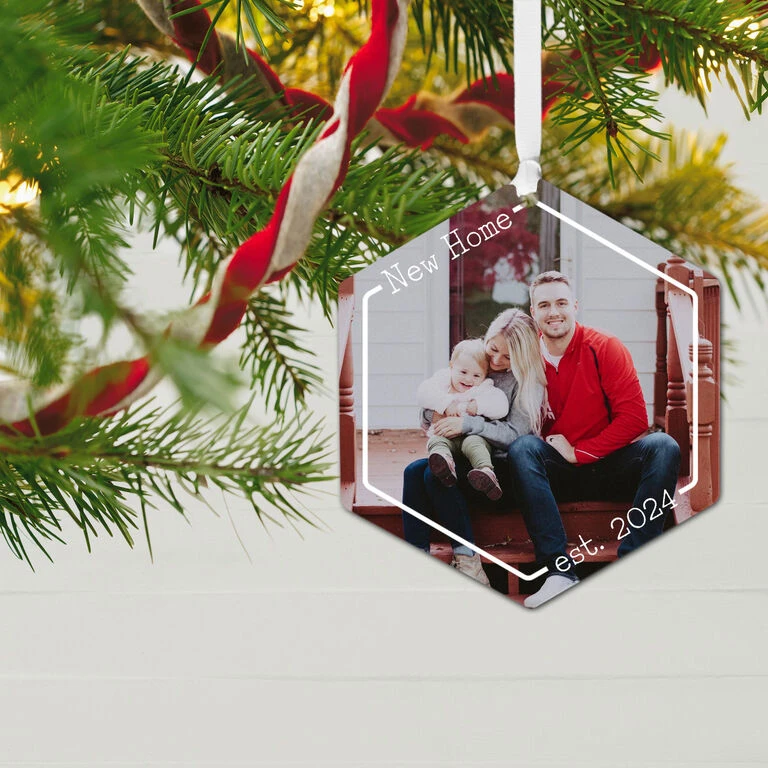 New Home Personalized Text and Photo Metal Ornament Hallmark New Home Personalized Text And Photo Metal Ornament -Hallmark Shop New Home Personalized Christmas Ornament 1OFM1002B1 02