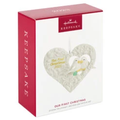 Hallmark Our First Christmas Birds In Heart 2023 Porcelain Ornament -Hallmark Shop Our 1st Christmas Birds in Heart Keepsake Ornament 2299QGO2877 04