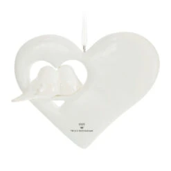 Hallmark Our First Christmas Birds In Heart 2023 Porcelain Ornament -Hallmark Shop Our 1st Christmas Birds in Heart Keepsake Ornament 2299QGO2877 06
