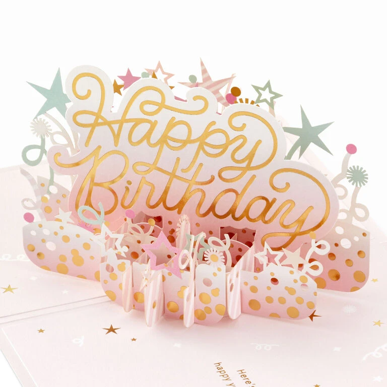 Here's to a Happy Year Ahead 3D Pop-Up Birthday Card Hallmark Here's To A Happy Year Ahead 3D Pop-Up Birthday Card -Hallmark Shop Party Decorations 3D PopUp Birthday Card 1299LAD2899 01