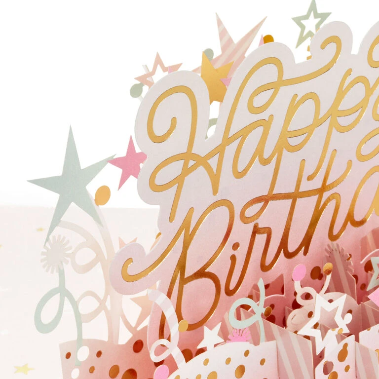 Here's to a Happy Year Ahead 3D Pop-Up Birthday Card Hallmark Here's To A Happy Year Ahead 3D Pop-Up Birthday Card -Hallmark Shop Party Decorations 3D PopUp Birthday Card 1299LAD2899 04