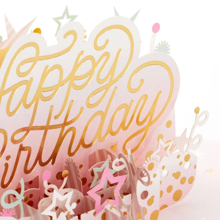 Here's to a Happy Year Ahead 3D Pop-Up Birthday Card Hallmark Here's To A Happy Year Ahead 3D Pop-Up Birthday Card -Hallmark Shop Party Decorations 3D PopUp Birthday Card 1299LAD2899 05