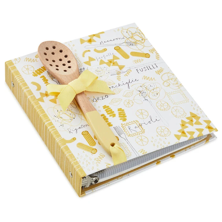 Pasta Recipe Organizer Book With Wooden Strainer Spoon Hallmark Pasta Recipe Organizer Book With Wooden Strainer Spoon -Hallmark Shop PastaThemed Recipe Binder With Wood Spoon 1TOG1035 01