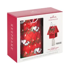 Hallmark Mini The Peanuts® Gang Snoopy Christmas Tree Topper And Tree Skirt, Set Of 2 -Hallmark Shop Peanuts Snoopy Mini Keepsake Tree Skirt and Topper 2599QSB6249 05