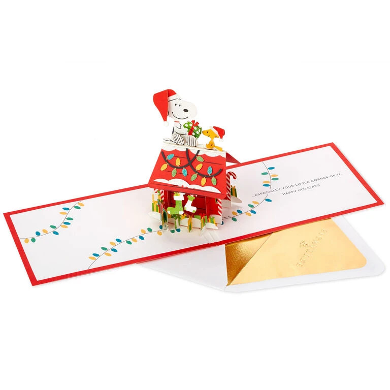 Peanuts® Snoopy Joy to the World 3D Pop-Up Christmas Card Hallmark Peanuts® Snoopy Joy To The World 3D Pop-Up Christmas Card -Hallmark Shop Peanuts Snoopy and Woodstock 3D PopUp Christmas Card 1499IXC8994 03
