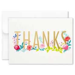 Hallmark Pretty Floral Assorted Blank Thank-You Notes, Box Of 24 -Hallmark Shop Pretty Floral Assorted Blank ThankYou Notes in Box 1499TYN2424 03