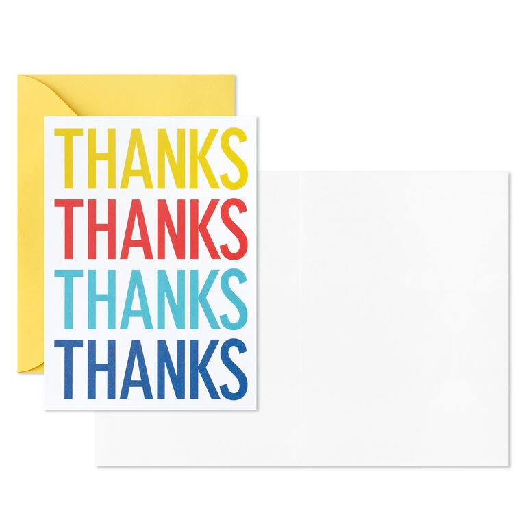 Hallmark Primary Colors Assorted Blank Thank-You Notes, Pack Of 48 -Hallmark Shop Primary Colors Blank ThankYou Notes Assortment Pack 5STZ1057 05