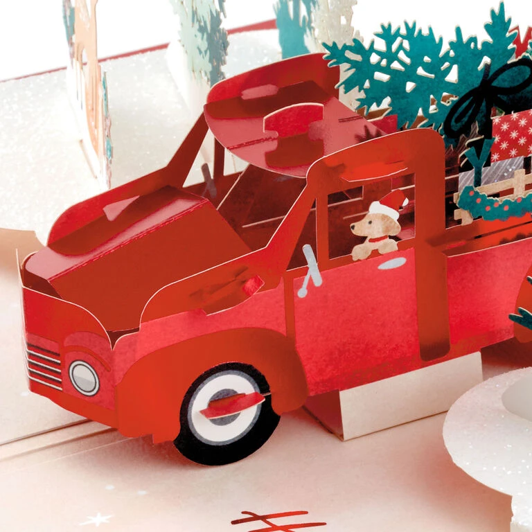 Joy to You 3D Pop-Up Christmas Card Hallmark Joy To You 3D Pop-Up Christmas Card -Hallmark Shop Red Truck 3D PopUp Christmas Card 1299IXC7122 03