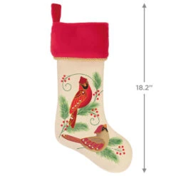Hallmark The Beauty Of Birds Stocking -Hallmark Shop RedWhite Birds and Holly Keepsake Stocking 1QSB6309 03