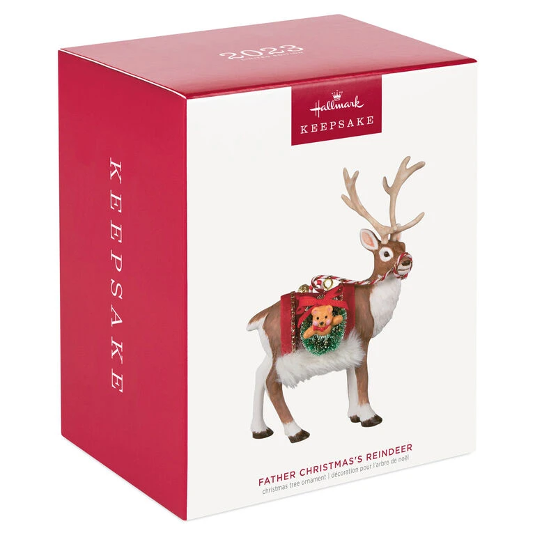 Father Christmas's Reindeer Ornament Hallmark Father Christmas's Reindeer Ornament -Hallmark Shop Reindeer With Toy Sack Keepsake Ornament 2199QXE3287 04