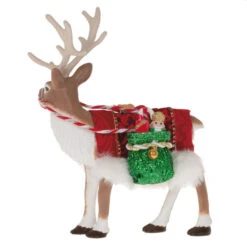 Hallmark Father Christmas's Reindeer Ornament 5 Hallmark Father Christmas's Reindeer Ornament -Hallmark Shop Reindeer With Toy Sack Keepsake Ornament 2199QXE3287 06
