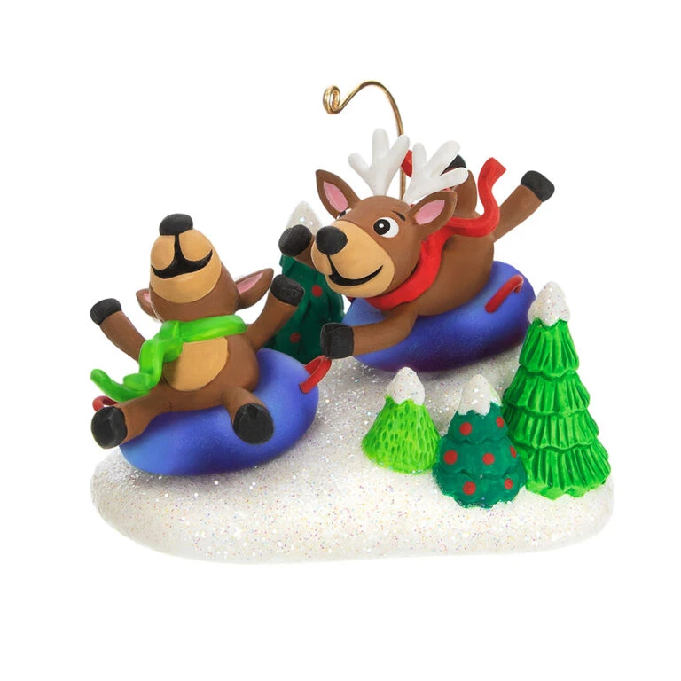 Reindeer Antics Ornament Hallmark Reindeer Antics Ornament -Hallmark Shop Reindeer on Snow Tubes Keepsake Ornament 2499QGO2747 01