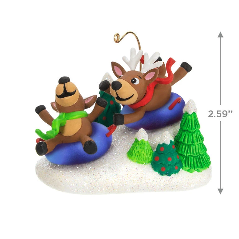 Reindeer Antics Ornament Hallmark Reindeer Antics Ornament -Hallmark Shop Reindeer on Snow Tubes Keepsake Ornament 2499QGO2747 03