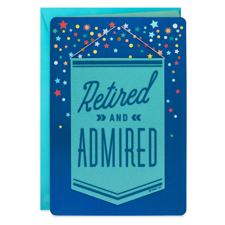 16" Retired and Admired Jumbo Retirement Card With Banner Hallmark 16" Retired And Admired Jumbo Retirement Card With Banner -Hallmark Shop Retired Admired Retirement Card 1299CBG3022 01