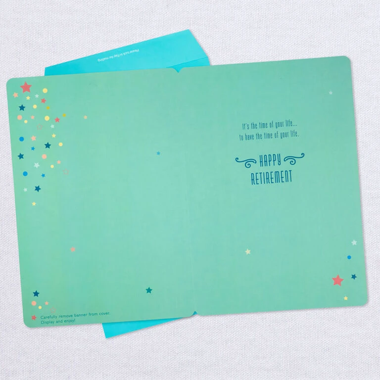 16" Retired and Admired Jumbo Retirement Card With Banner Hallmark 16" Retired And Admired Jumbo Retirement Card With Banner -Hallmark Shop Retired Admired Retirement Card 1299CBG3022 03