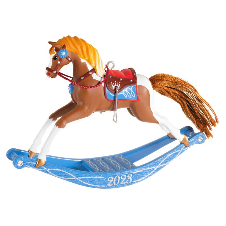 Rocking Horse Memories 2023 Ornament Hallmark Rocking Horse Memories 2023 Ornament -Hallmark Shop Rocking Horse Keepsake Ornament 1799QXR8089 01