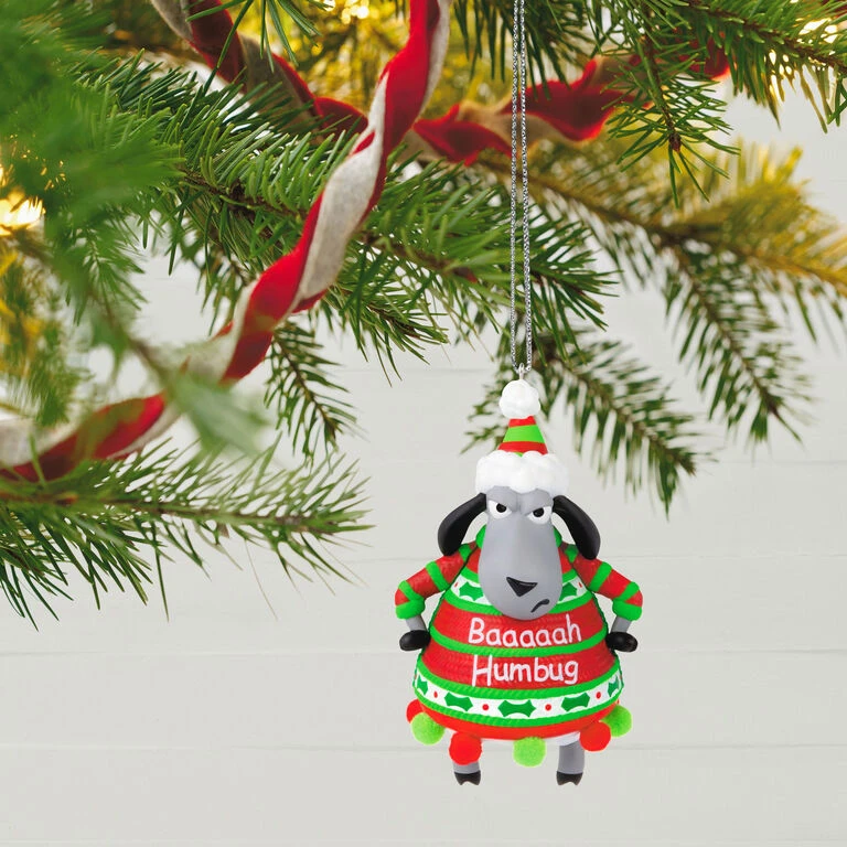 Baaaaah Humbug! Ornament Hallmark Baaaaah Humbug! Ornament -Hallmark Shop Sheep in Baaaaah Humbug Sweater Keepsake Ornament 1799QGO2849 02