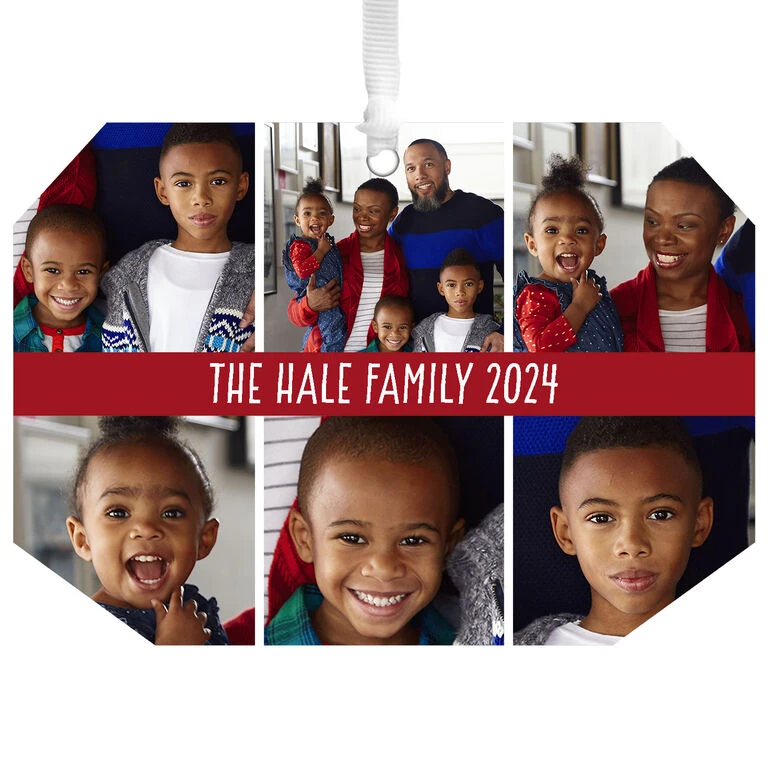 Six-Photo Personalized Text and Photo Metal Ornament Hallmark Six-Photo Personalized Text And Photo Metal Ornament -Hallmark Shop SixPhoto Personalized Christmas Ornament 1OFM1001B7 01
