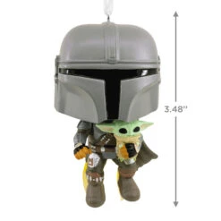Star Wars The Mandalorian™ With Grogu™ Funko POP!® Hallmark Ornament -Hallmark Shop Star Wars The Mandalorian With Grogu Funko POP Christmas Ornament 3HCM1103 03