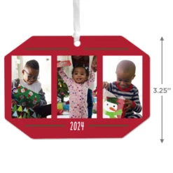 Hallmark Three-Photo Personalized Text And Photo Metal Ornament 2 Hallmark Three-Photo Personalized Text And Photo Metal Ornament -Hallmark Shop ThreePhoto Personalized Christmas Ornament 1OFM1001B5 03
