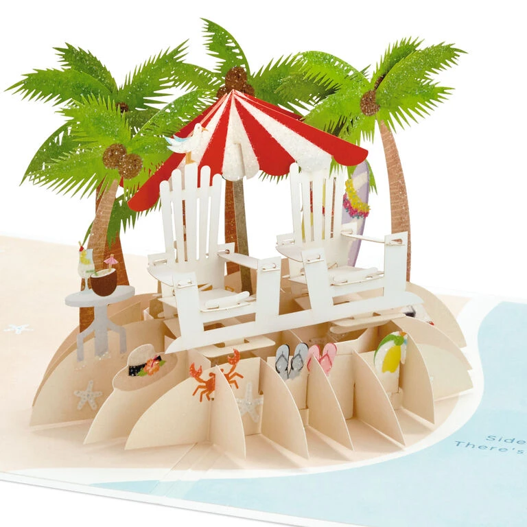 Tropical Beach Scene 3D Pop-Up Anniversary Card Hallmark Tropical Beach Scene 3D Pop-Up Anniversary Card -Hallmark Shop Tropical Beach Scene 3D PopUp Anniversary Card 1299LAD2773 01