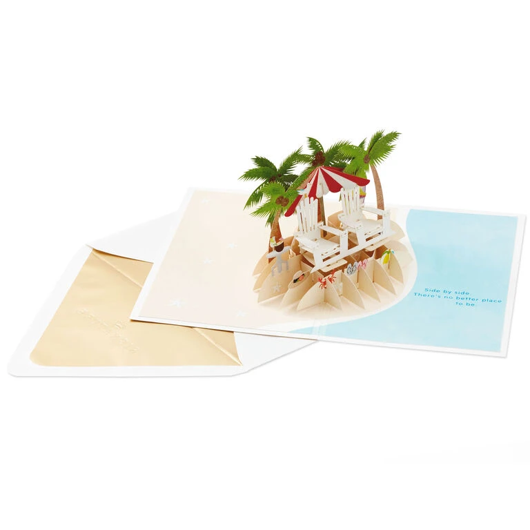 Tropical Beach Scene 3D Pop-Up Anniversary Card Hallmark Tropical Beach Scene 3D Pop-Up Anniversary Card -Hallmark Shop Tropical Beach Scene 3D PopUp Anniversary Card 1299LAD2773 02