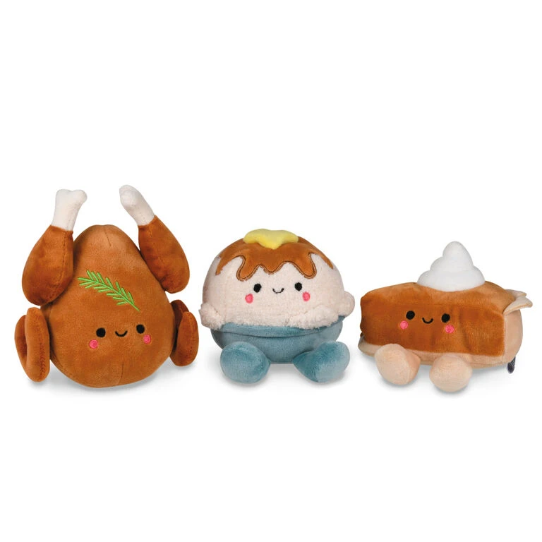 Better Together Holiday Feast Magnetic Plush, Set of 3 Hallmark Better Together Holiday Feast Magnetic Plush, Set Of 3 -Hallmark Shop Turkey Pumpkin Pie and Potatoes Stuffed Animals 1FAL1900 01