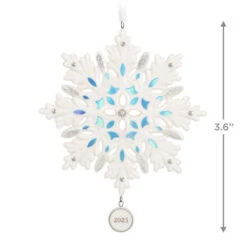 Hallmark Snowflake 2023 Porcelain Ornament 2 Hallmark Snowflake 2023 Porcelain Ornament -Hallmark Shop White Blue and Silver Snowflake Keepsake Ornament 1999QGO2957 03