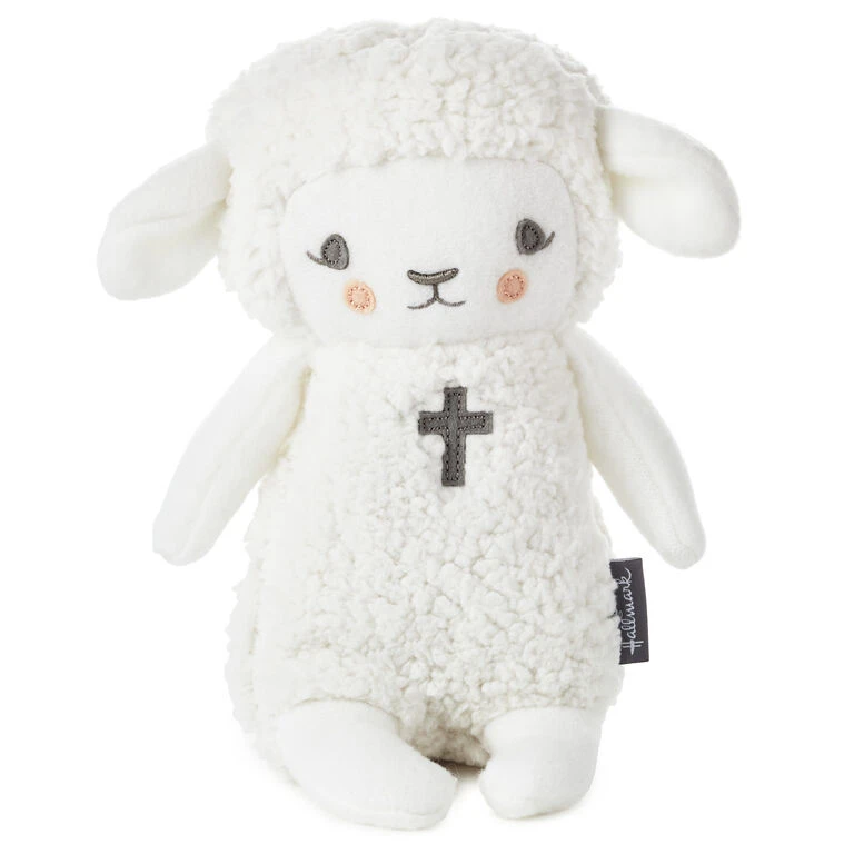 Lullaby Lamb Musical Stuffed Animal, 8.25" Hallmark Lullaby Lamb Musical Stuffed Animal, 8.25" -Hallmark Shop White Plush Lamb With Cross Stuffed Animal 1BBY4720 01