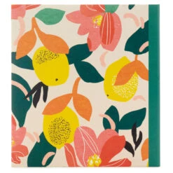 Hallmark Bright Citrus Customizable Recipe Organizer Book -Hallmark Shop Yellow Pink Lemon Floral 3Ring Recipe Book 1TOG1033 05
